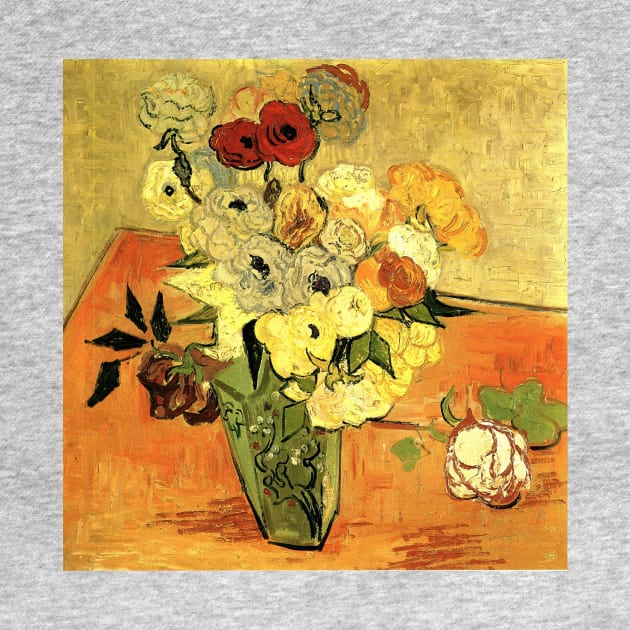 Vase with Roses and Anemones by Vincent van Gogh by MasterpieceCafe